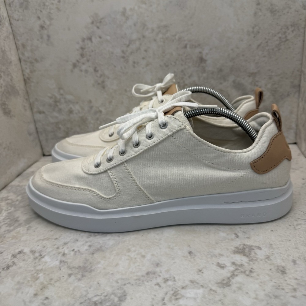 Cole Haan GrandPrø Men's Size 11M White Canvas Lace Up Sneakers Casual Shoes